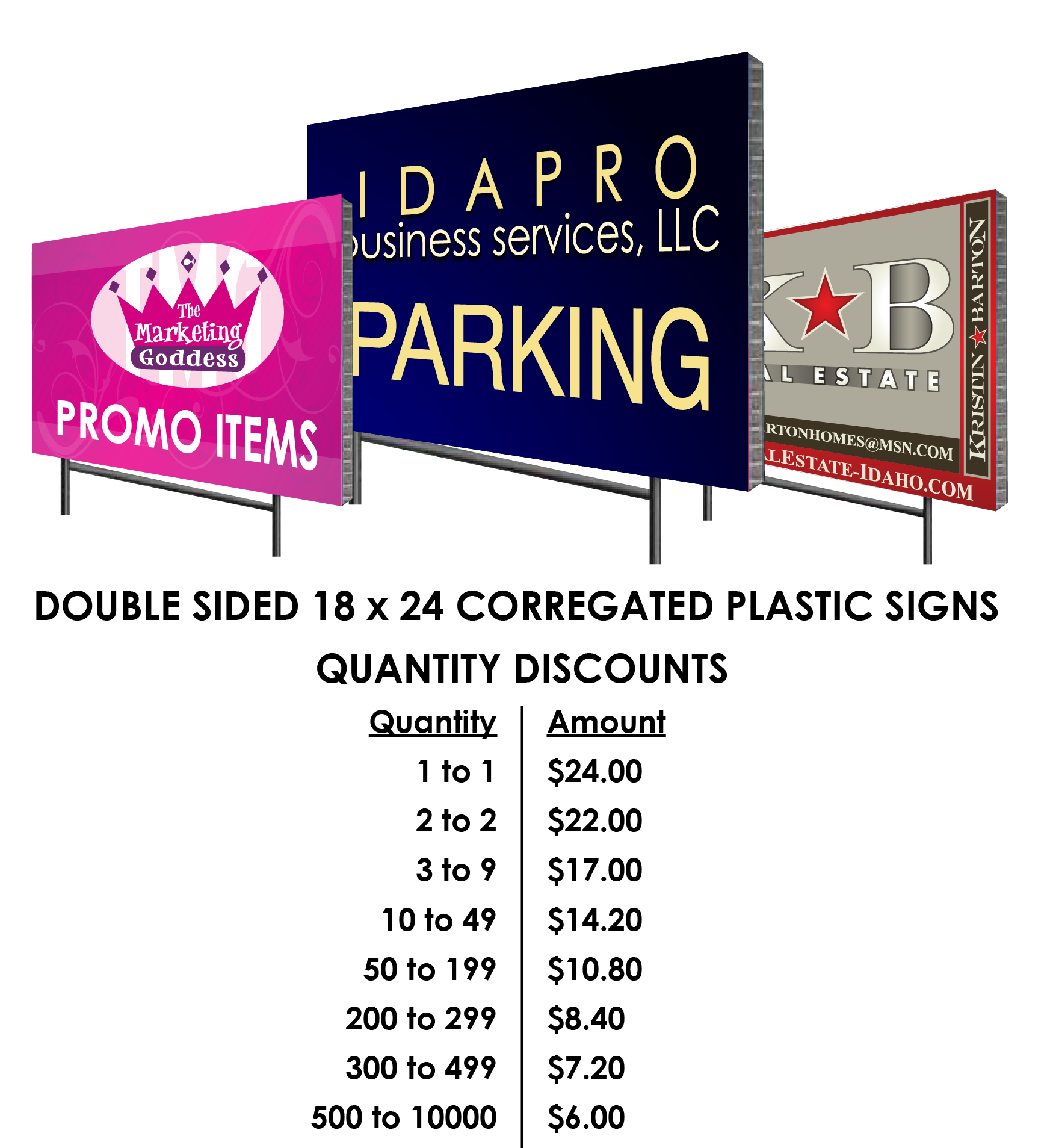 Corrugated Yard Signs